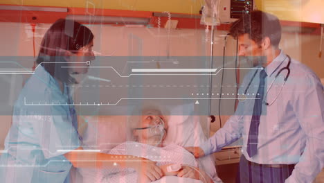 procesamiento de datos estadísticos contra un médico y una trabajadora de la salud que examinan a una paciente