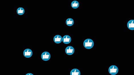 thumbs-up icons floating and spreading out