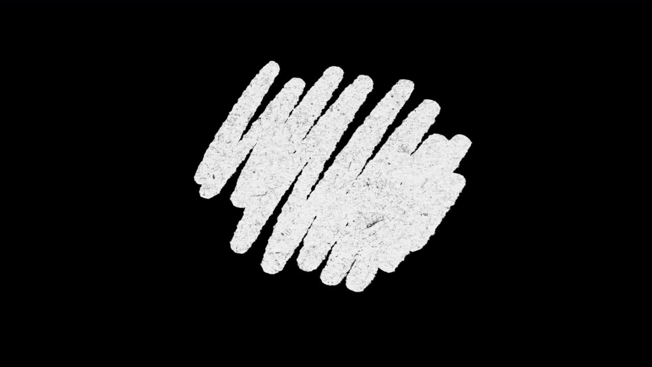 Animated White Chalk Scribble Texture on Black Background