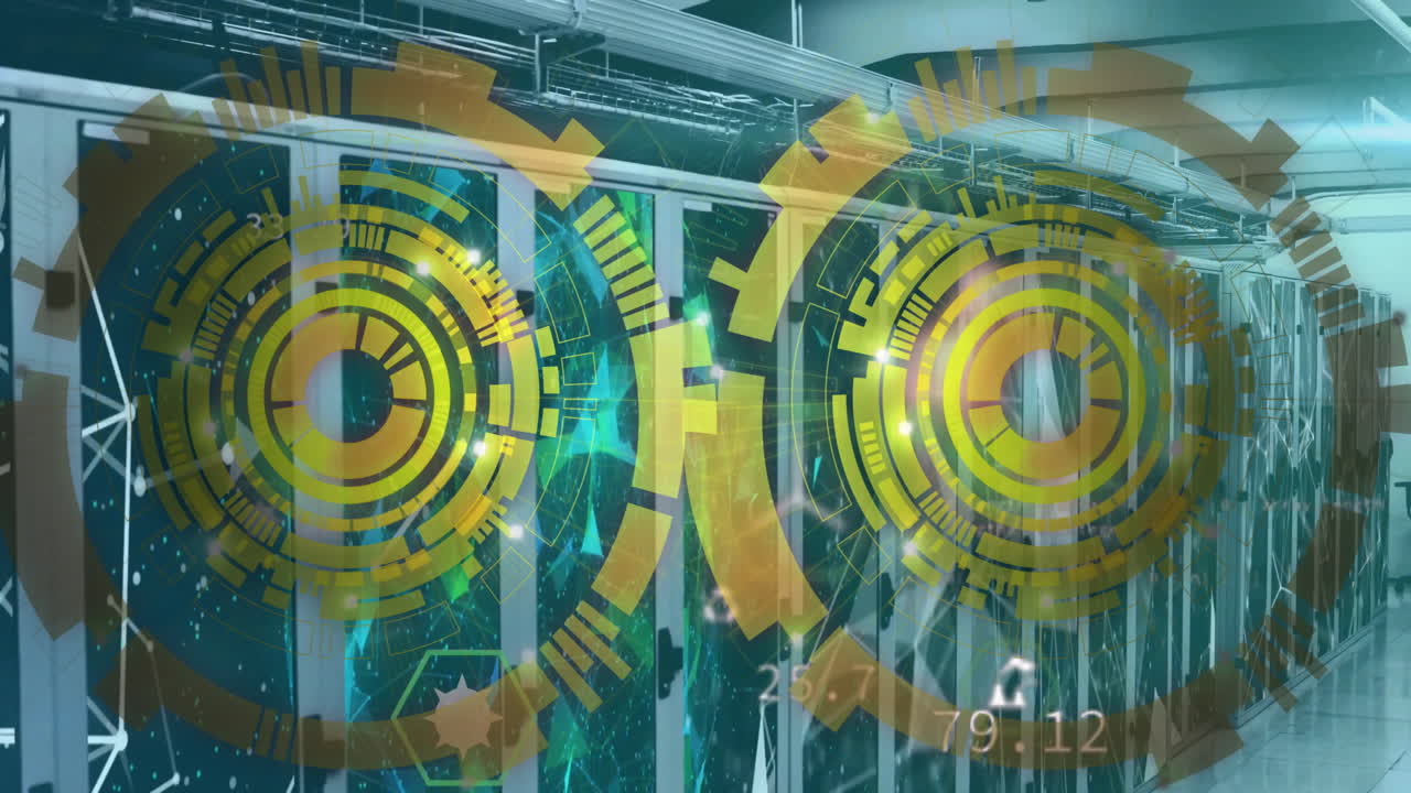 Animation of data processing and scopes over computer servers