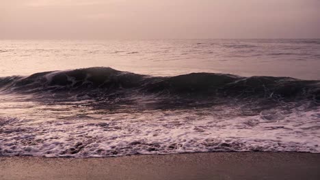 slow-motion of sea waves crashing on a tropical beach