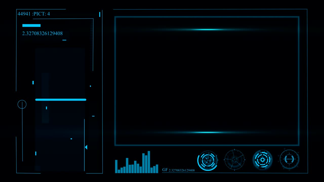 hud. 사용자 인터페이스와 화면 프로젝터와 함께 미래의 기기판.