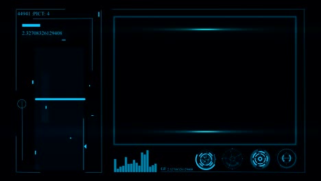 hud. user interface and futuristic instrument panel with on-screen projectors.