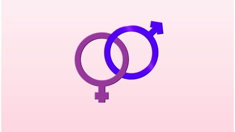 animación de un símbolo heterosexual sobre un fondo blanco.