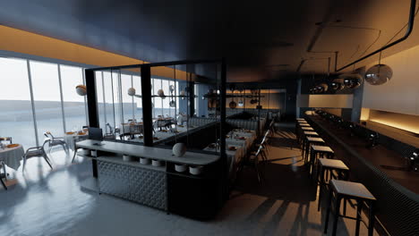 modern dark restaurant interior design