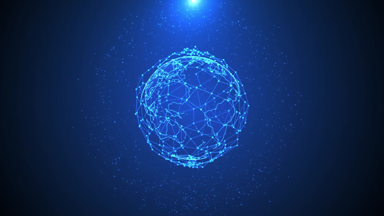 Futuristic abstract network growing planet modern business technology concept cloud computing using