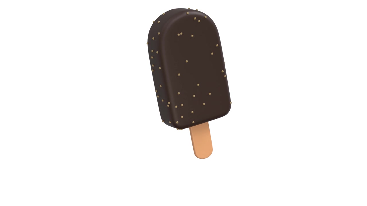 Gelato su stecco ricoperto di cioccolato rotante