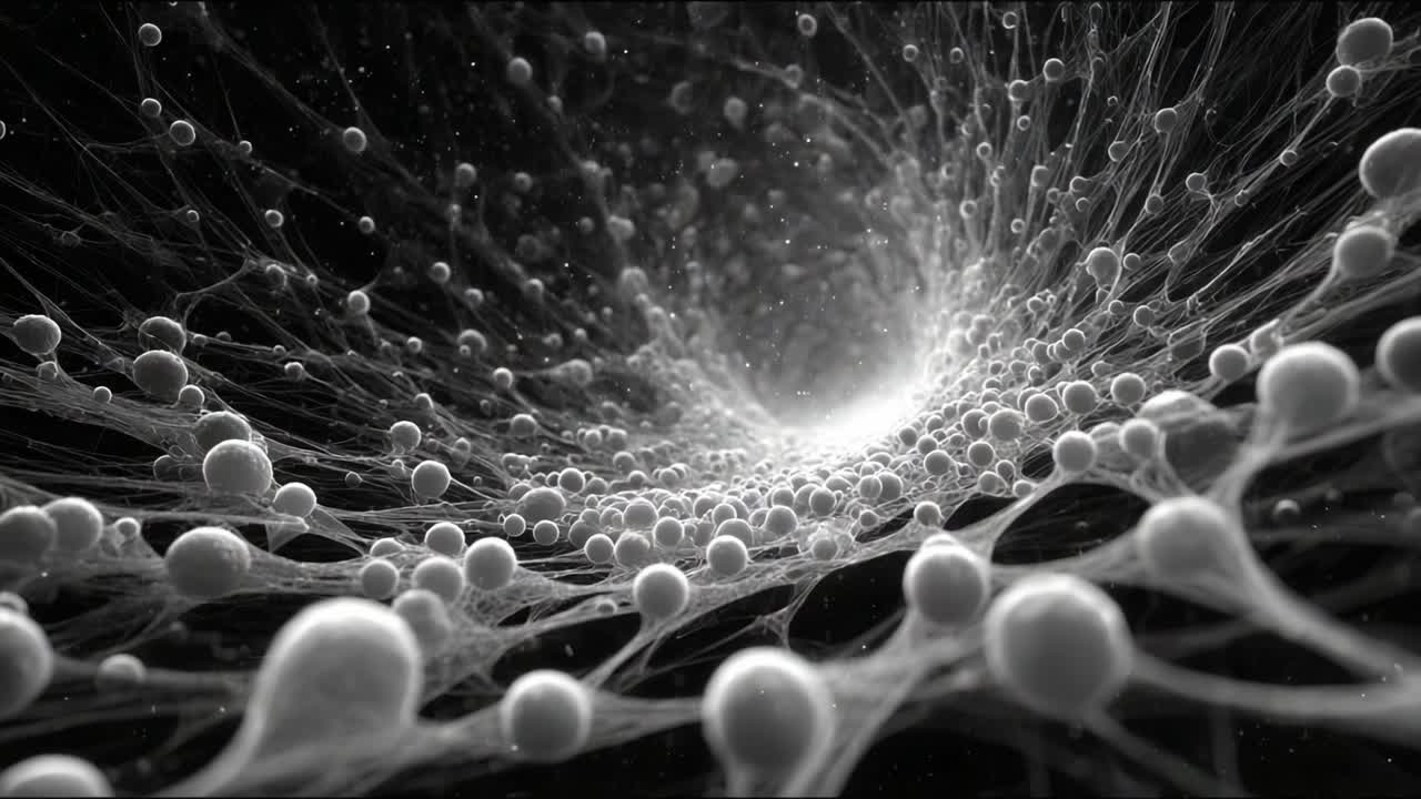 En fängslande resa genom ett hypotetiskt kosmiskt plasma: Visualisera den mystiska dansen av energiska partiklar i en svartvit virvel