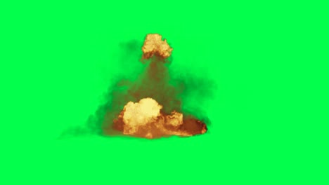 explosion and smoke effect on green screen