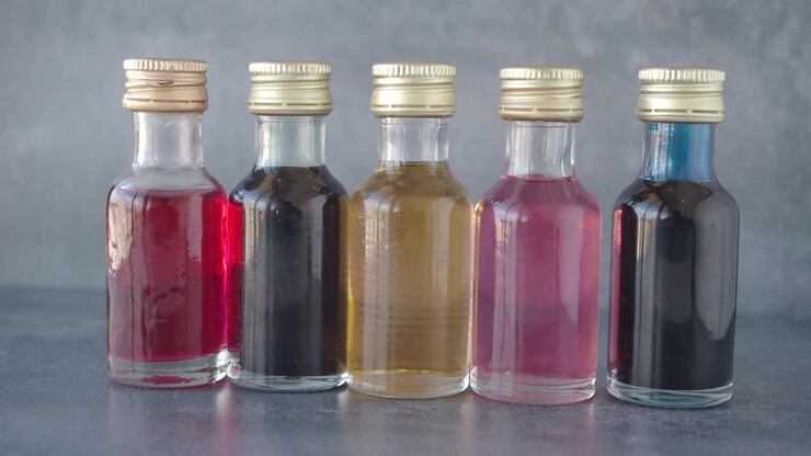 Colorful Food Coloring Bottles