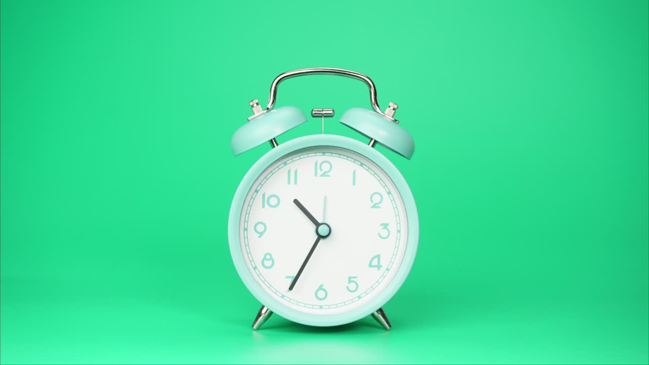 시간 지연, 파란 알람 시계는 시간의 흐름을 보여줍니다.