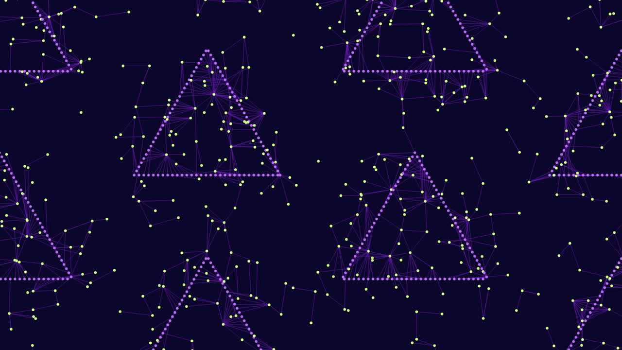 Seamless pattern geometric purple triangles on dark blue background