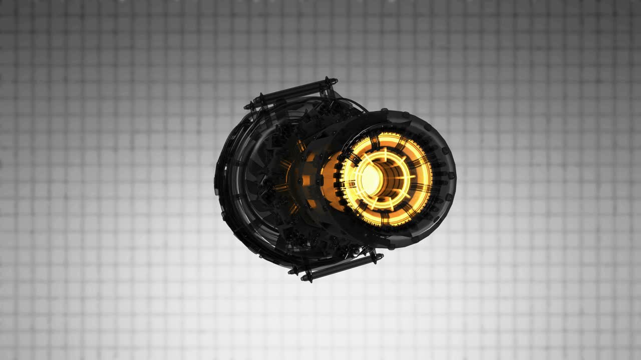 la turbina del motor a reacción de giro en bucle