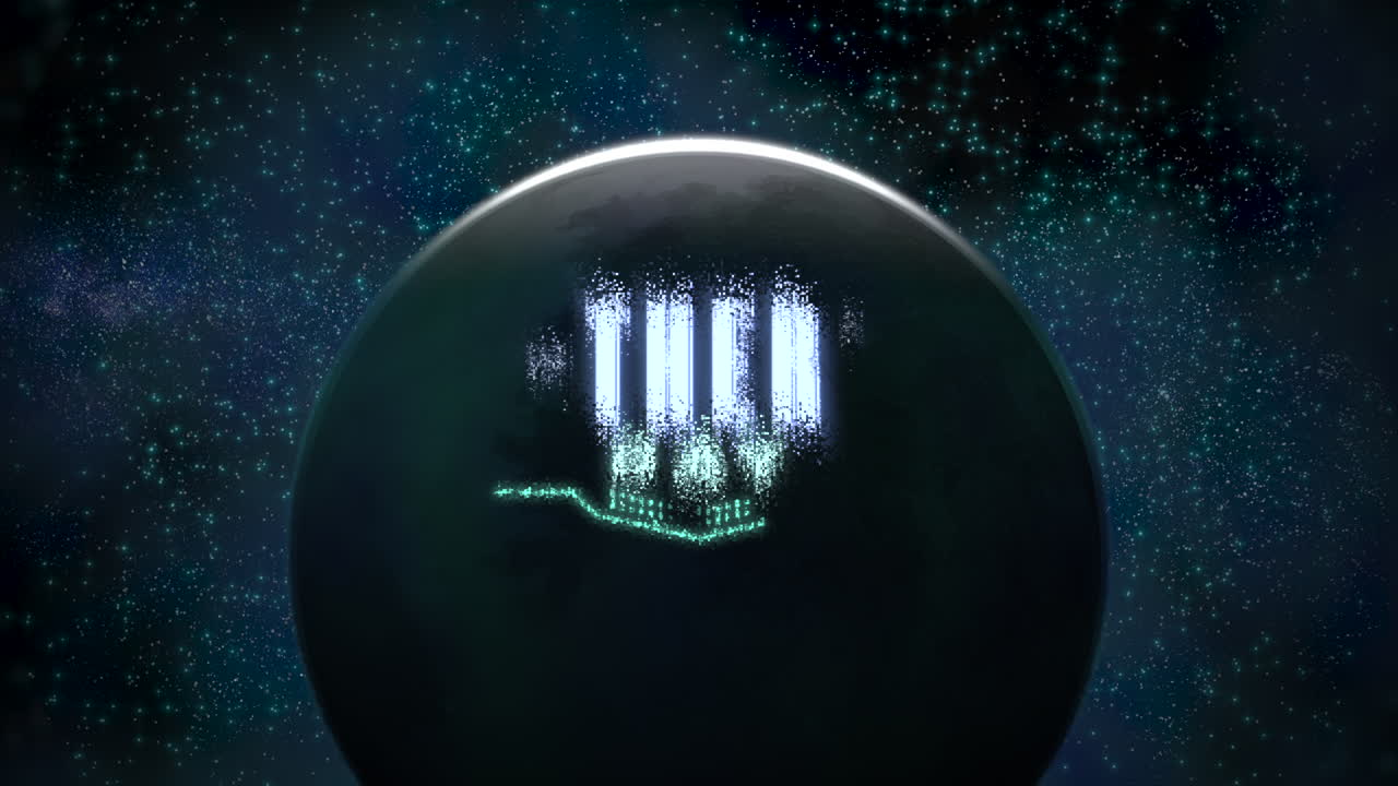 Father's Day celebration black ball with Father's Day in a starry blue-purple gradient background