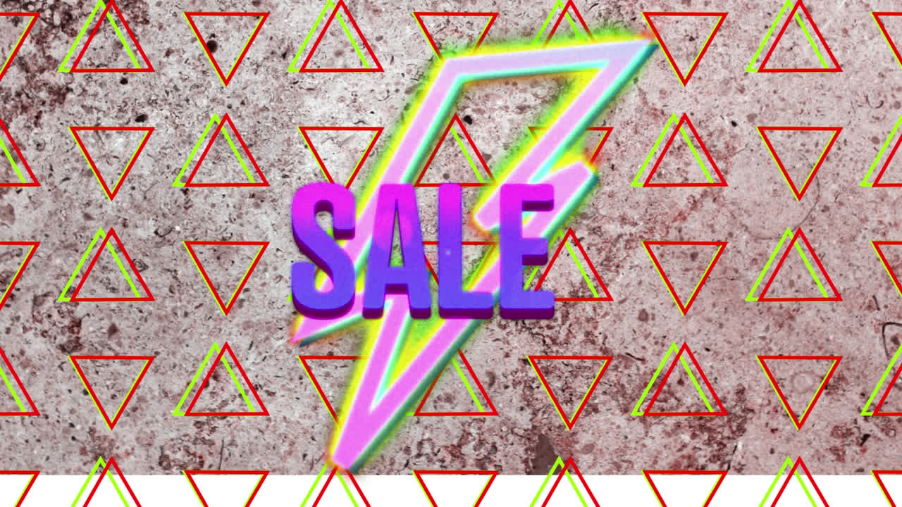 animación del texto de venta sobre un fondo abstracto