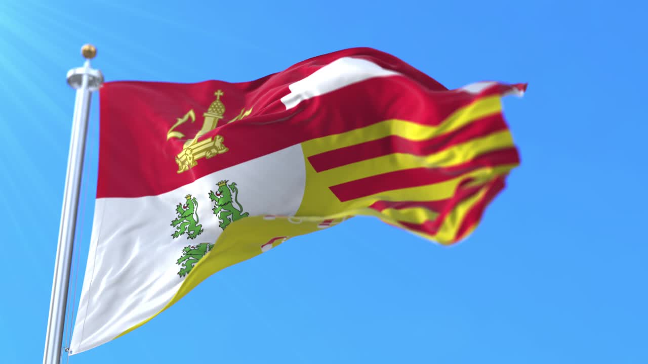 Bandiera della provincia belga di Liegi, nella regione della Vallonia, Belgio. Loop