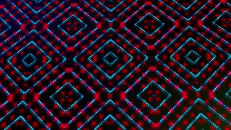 ilustración animada de luz brillante con puntos rosados, rojos y azules y estrellas de formas cuadradas.