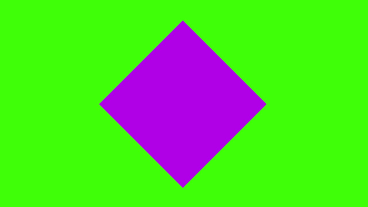 녹색 화면에 모양과 요소 아이콘의 애니메이션