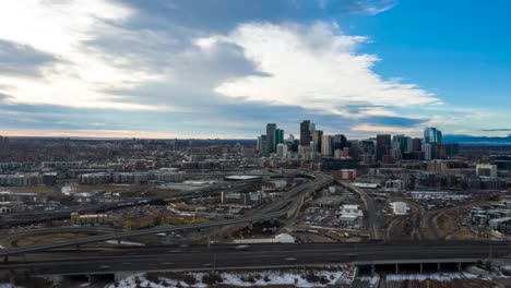 luchtfoto hyper-lapse van zonsopgang in denver