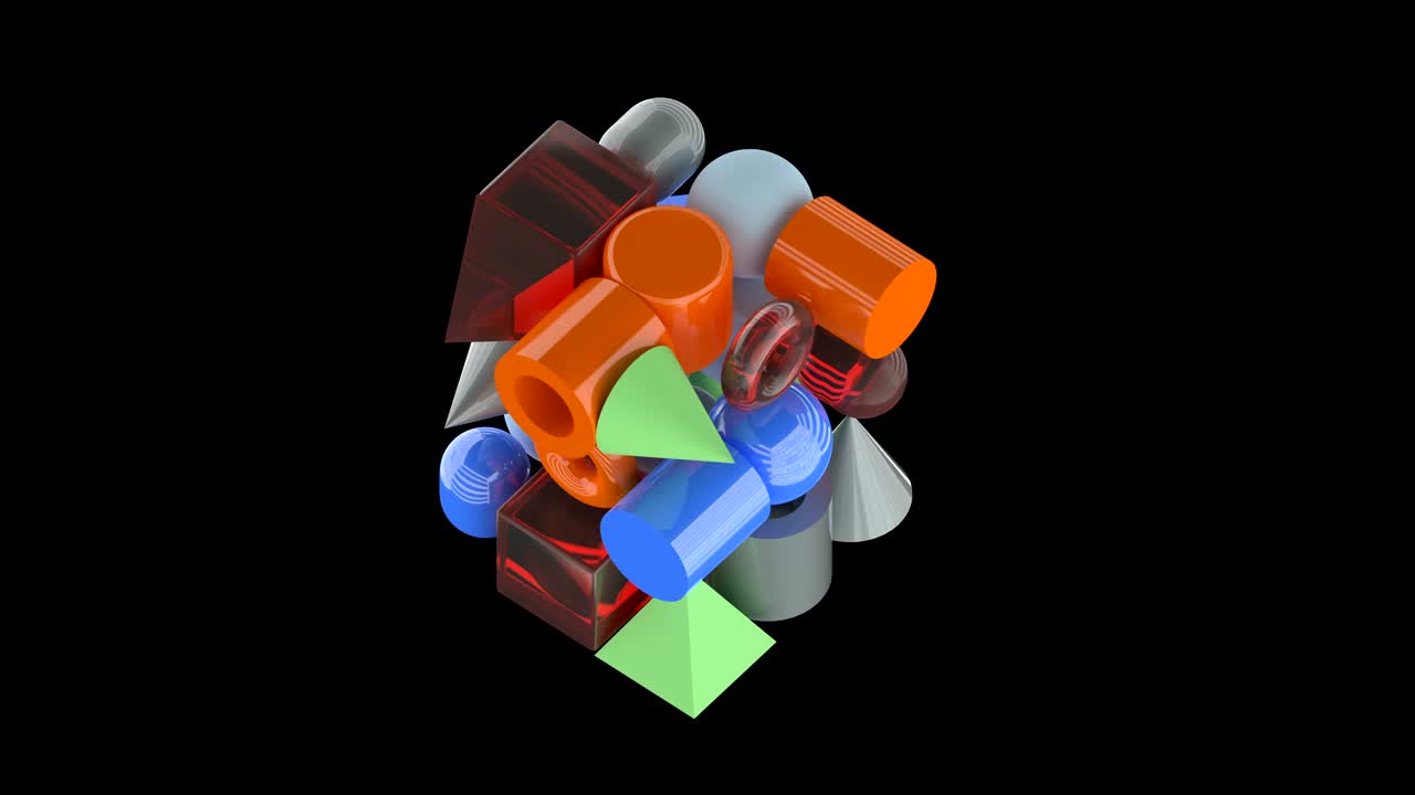 현대적인 간단한 기하학적 모양, 미니멀리즘 커버 영상, 3d 미니멀 모션 디자인, 미니얼 커버 영상이, 멤피스 디자인, 4k