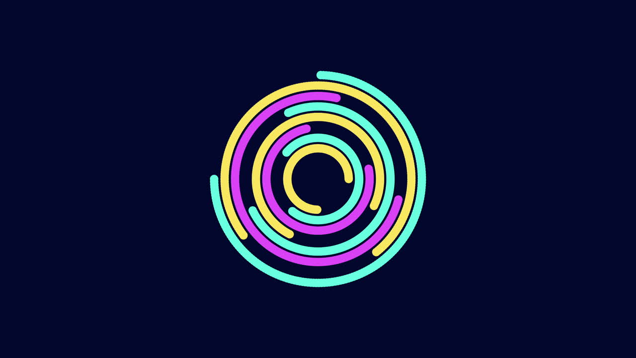 다이내하고 활기찬 나선형 디자인과 치는 색의 선