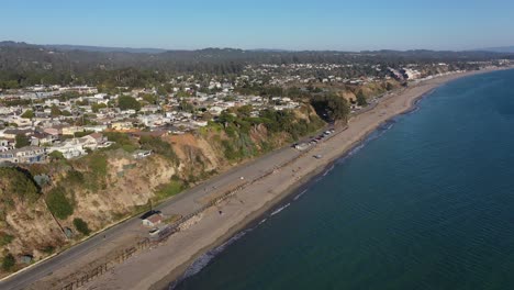 aptos california - aerial beach flyover view