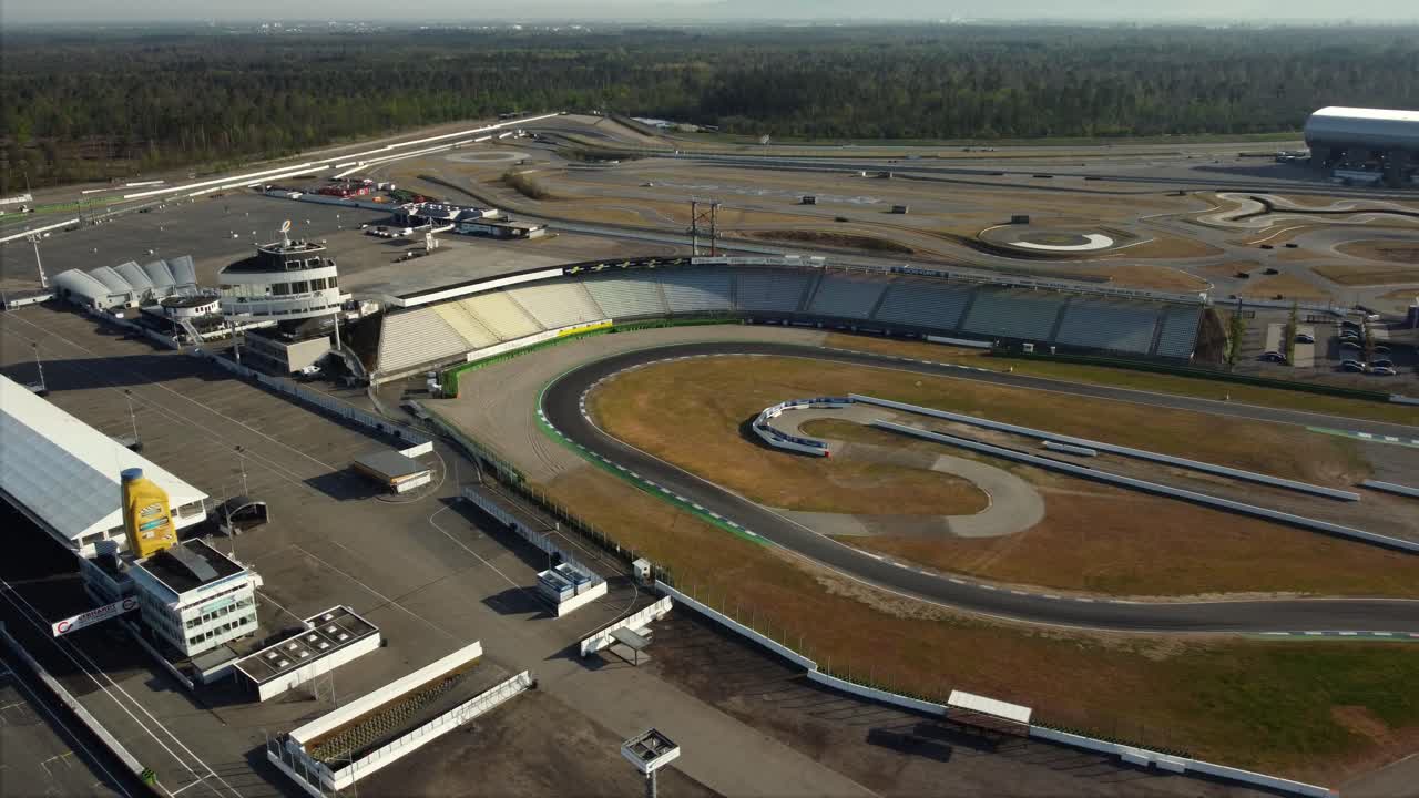 Aerial view of a race track