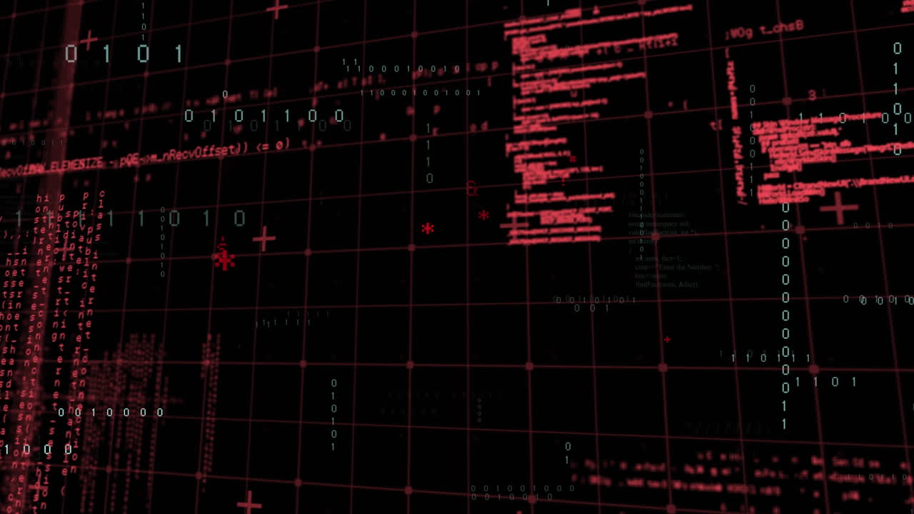 animación del procesamiento de datos sobre un fondo negro