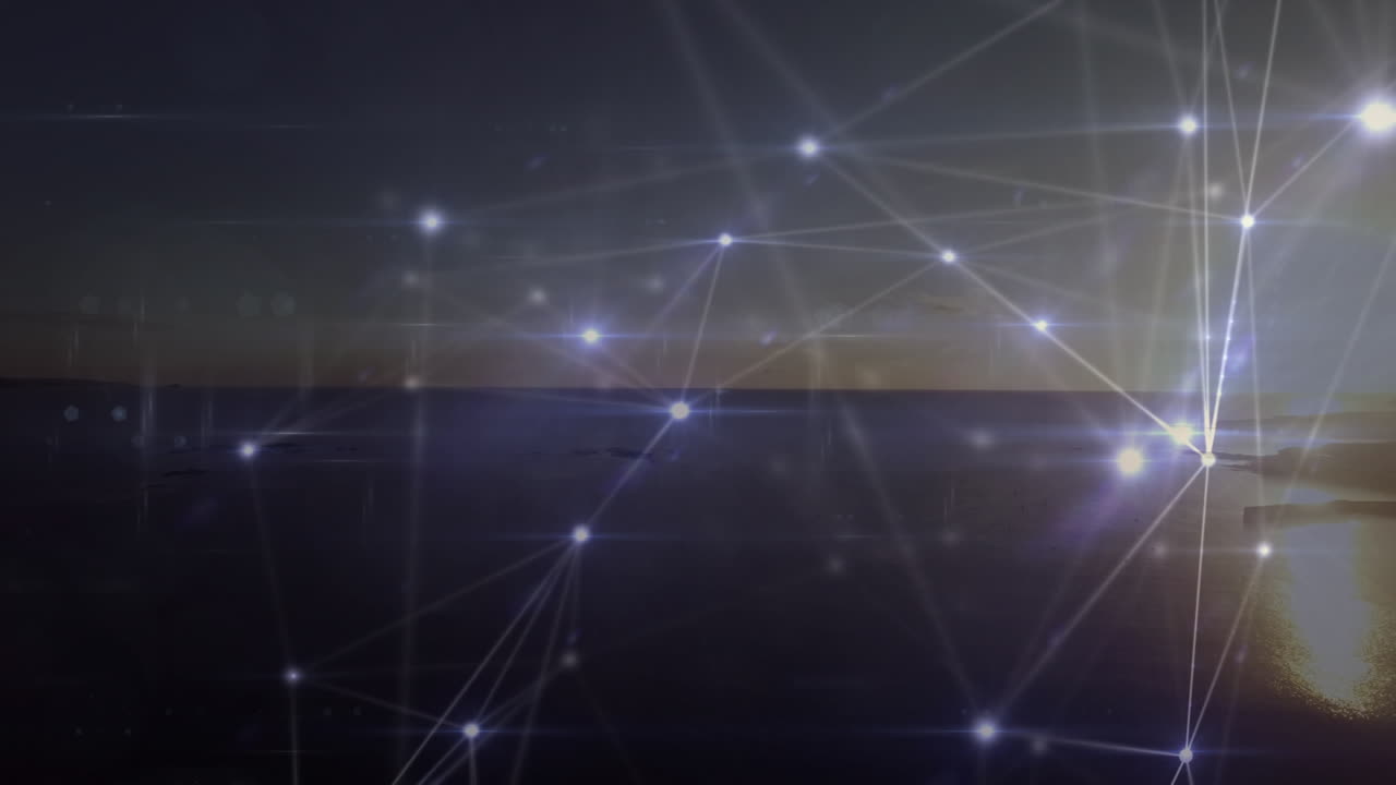 animación de la red de conexiones sobre el paisaje