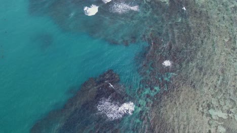 turquoise water of tropical beach in catanduanes island, philippines. aerial topdown shot