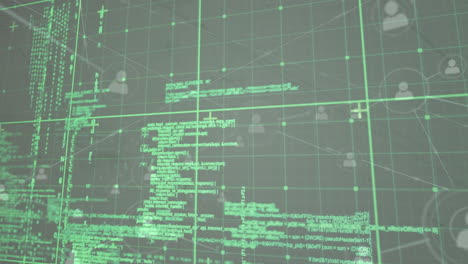 Animation of network of connections and diverse data processing in digital space