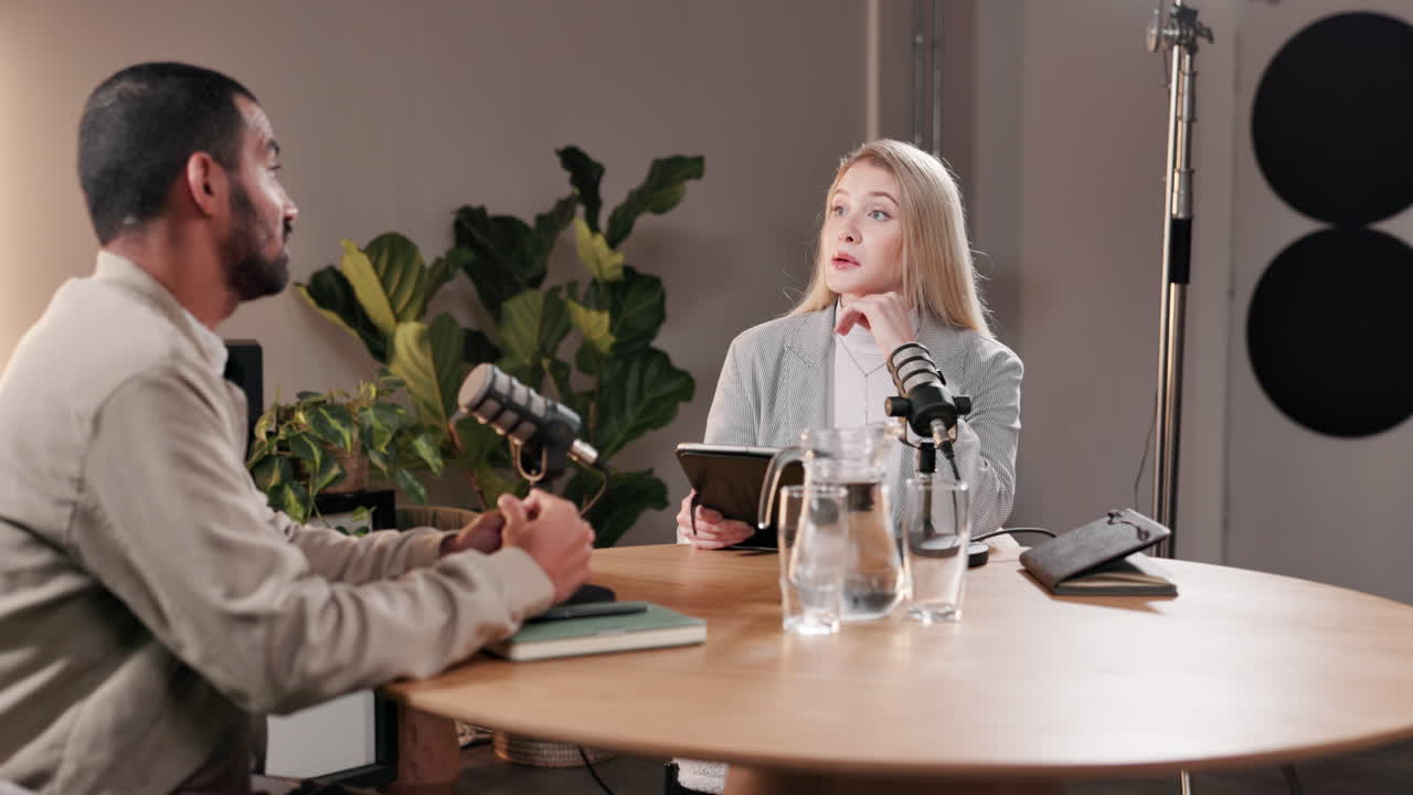 Podcast interview in the studio