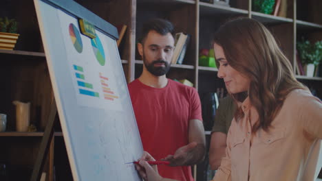 colegas de negocios haciendo una lluvia de ideas en la oficina moderna. planificación empresarial creativa