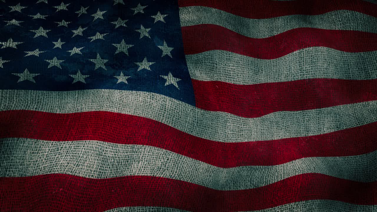 Høykvalitets sømløs loop av det amerikanske flagget som vaier og fyller hele rammen. Ideelt for patriotiske bakgrunner, 4. juli-feiringer og temaer om nasjonal identitet.
