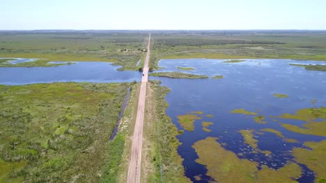 wetlands of northeast argentina shooted with drone