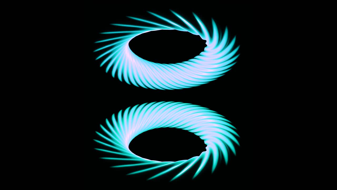 Abstract Glowing Cyan Spirals