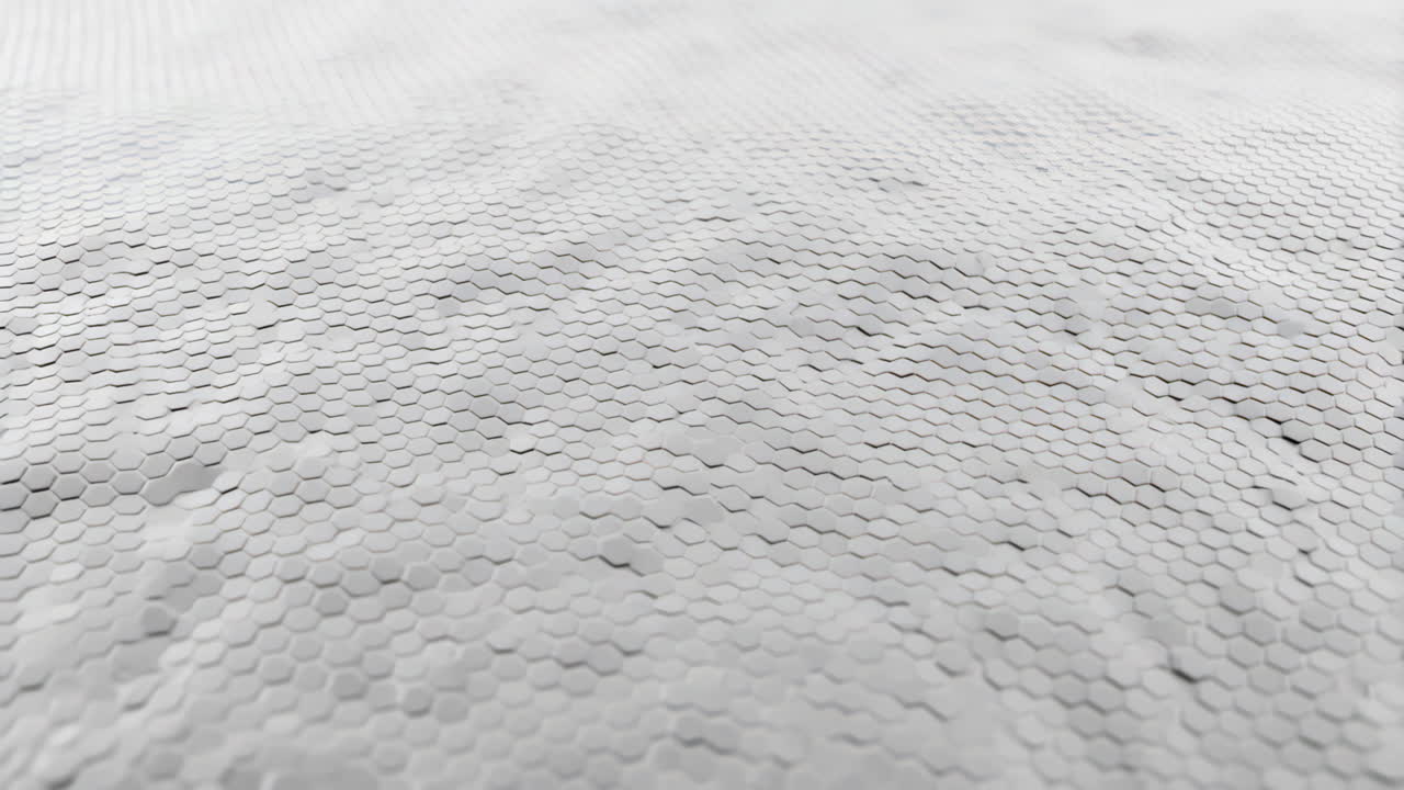 Seamless Loop of Undulating White Hexagonal Pattern