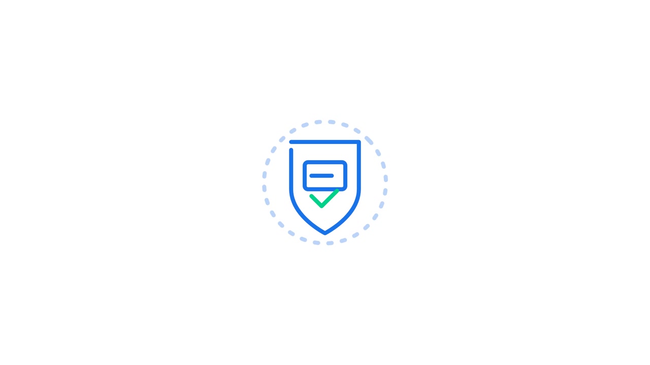 Animated Shield Icon with Checkmark Symbol for Security Concept