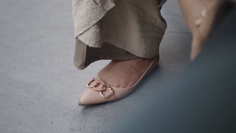 woman's feet and shoes