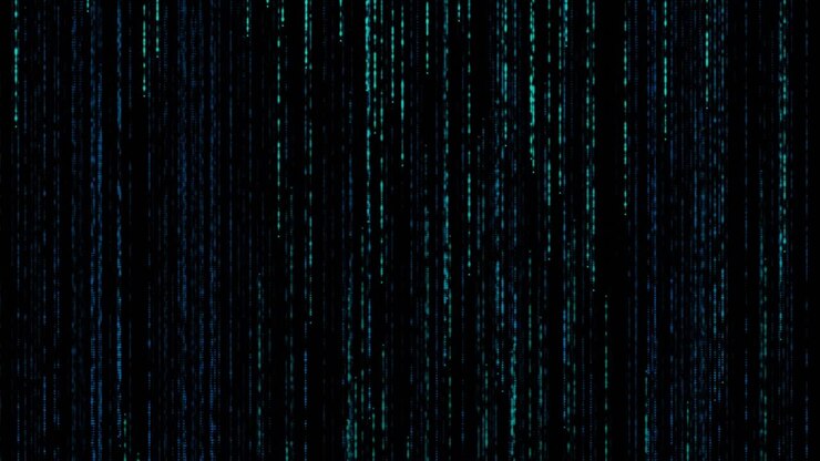 Animation of lines made of green dots moving fast on black background