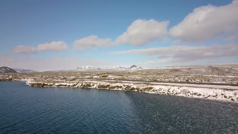 cinematic drone shot of landscape in the selfoss area in iceland