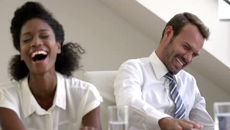 business people laughing
