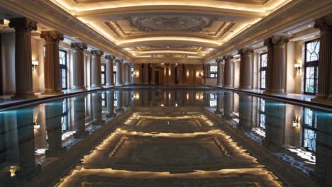 grand indoor pool in a luxury hotel
