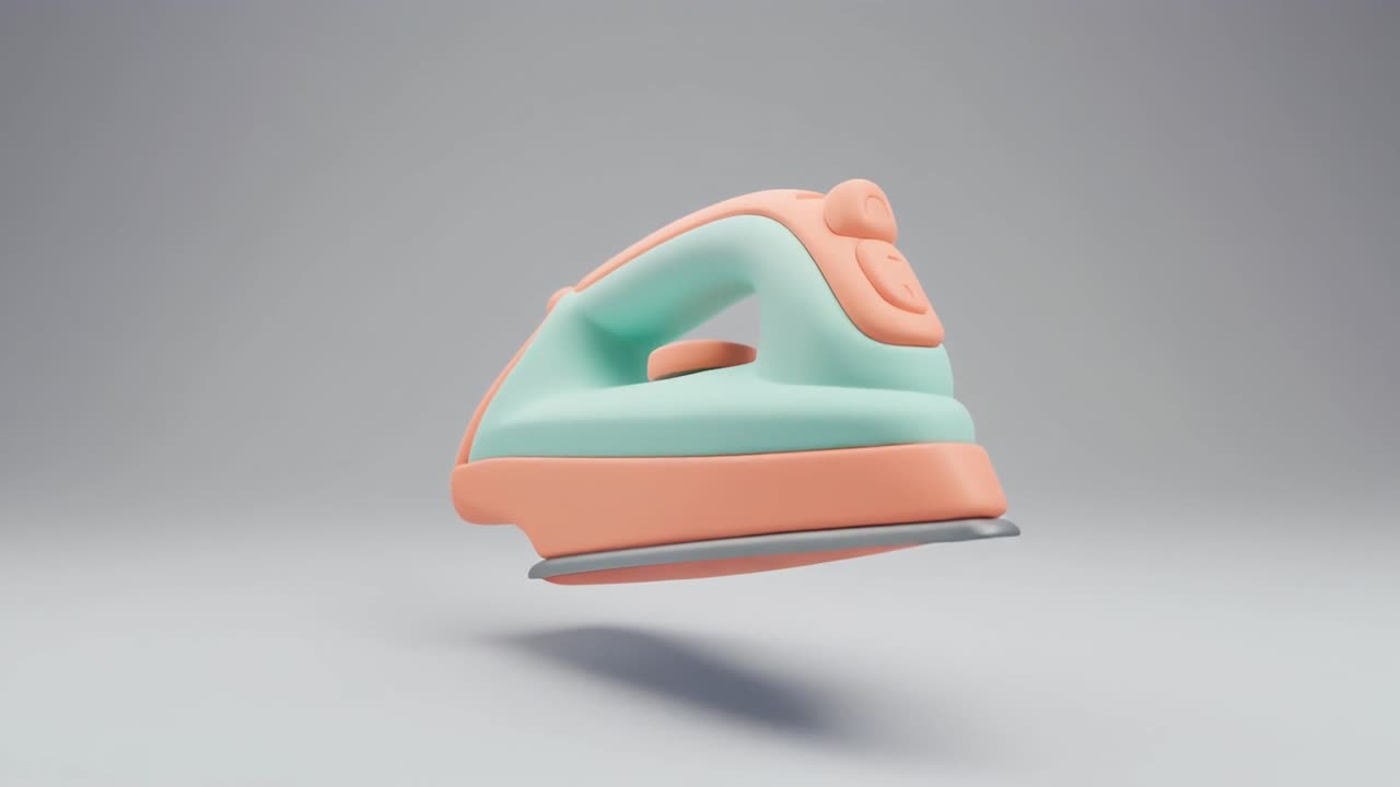 Render 3D de una plancha de vapor pastel giratoria