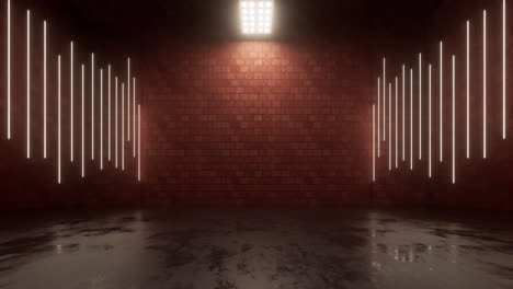 empty room with brick wall, 3d rendering.