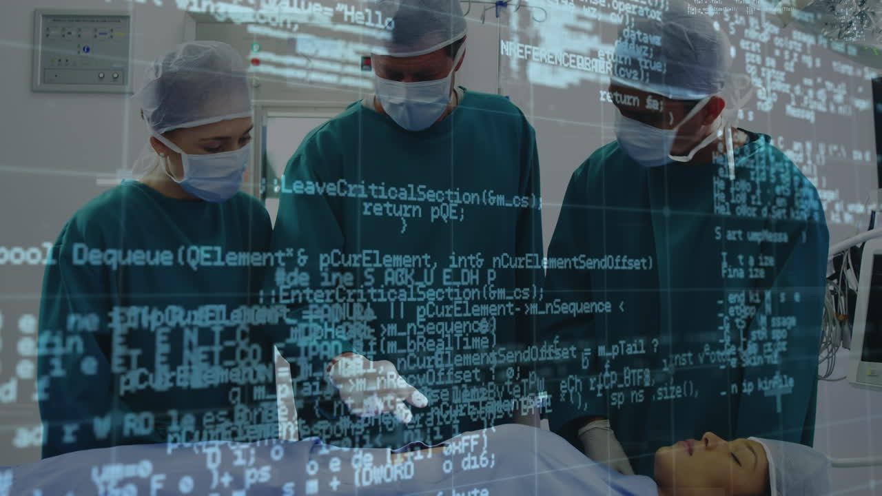 다양한 의사와 환자에 대한 데이터 처리 애니메이션