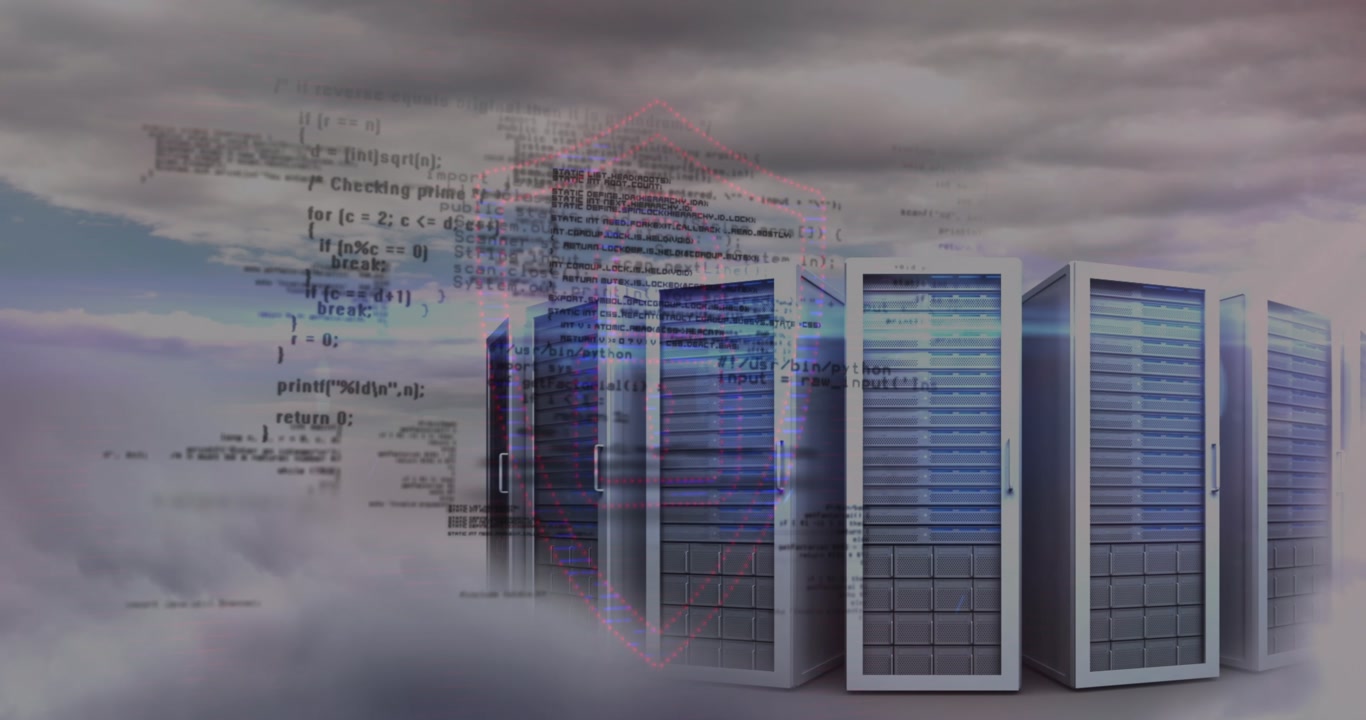 Animation of data processing over clouds and servers