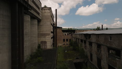 destroyed, empty industrial construction, suitable for urban exploring tour