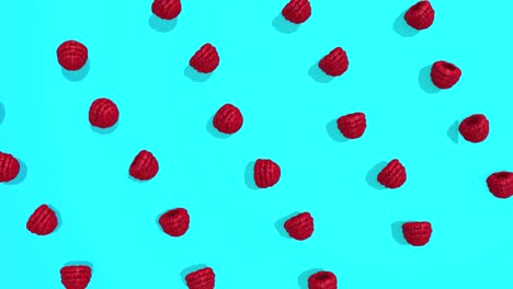 colorful pattern with raspberry fruits - 3d elements, 4k loopableless loop isolated, perfect for digital composition