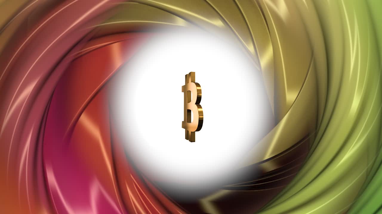 추상적인 배경에서 비트코인 기호